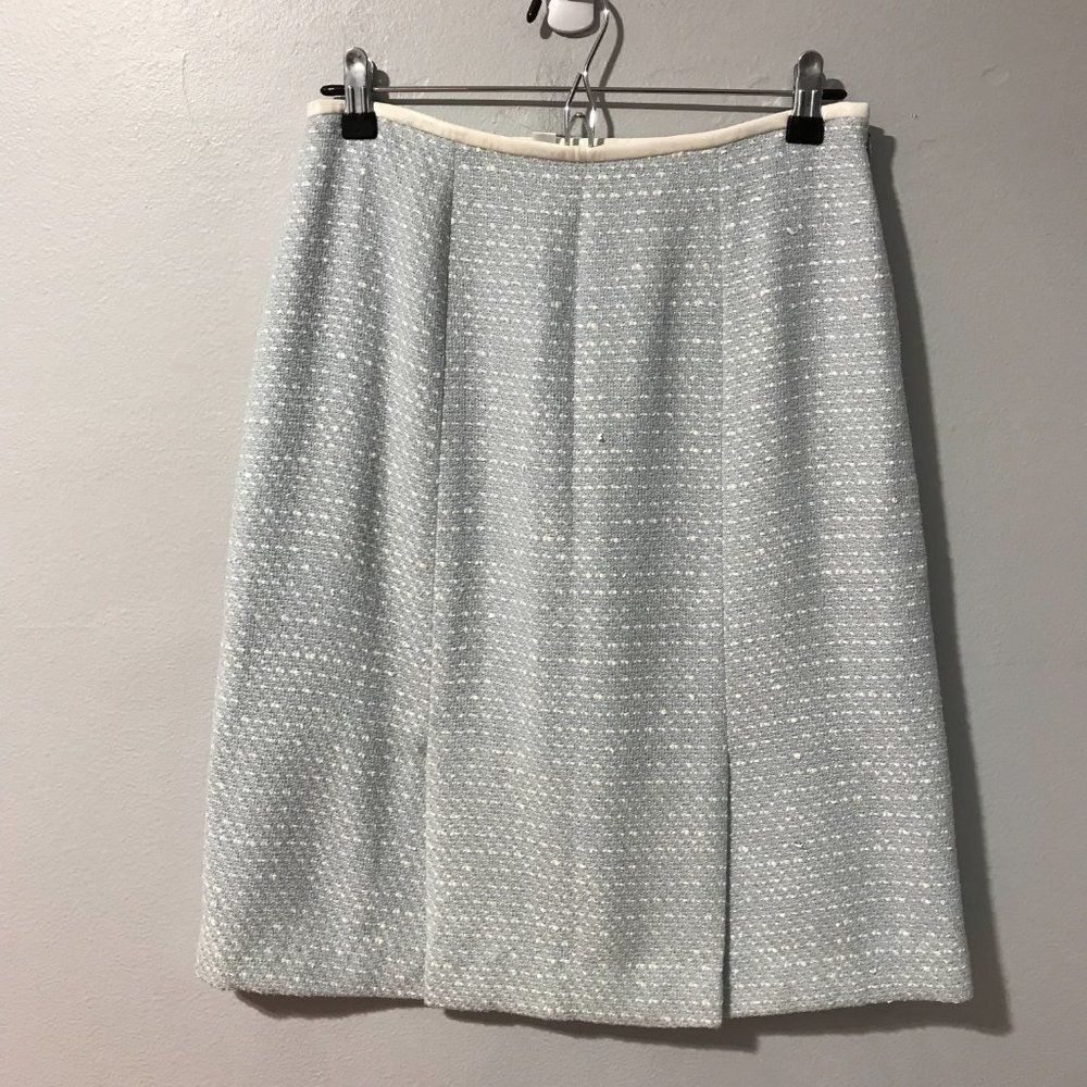 Albert Nipon Womens Zipper Casual Gray Midi Skirt